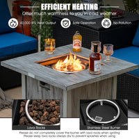 Thumbnail for 28 Inch 40,000 BTU Square Fire Pit Table with Lid and Lava Rocks - Gallery View 7 of 10