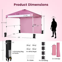 Thumbnail for 10 x 10 Feet Foldable Commercial Pop-up Canopy with Roller Bag and Banner Strip - Gallery View 4 of 13