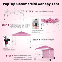Thumbnail for 10 x 10 Feet Foldable Commercial Pop-up Canopy with Roller Bag and Banner Strip - Gallery View 5 of 13