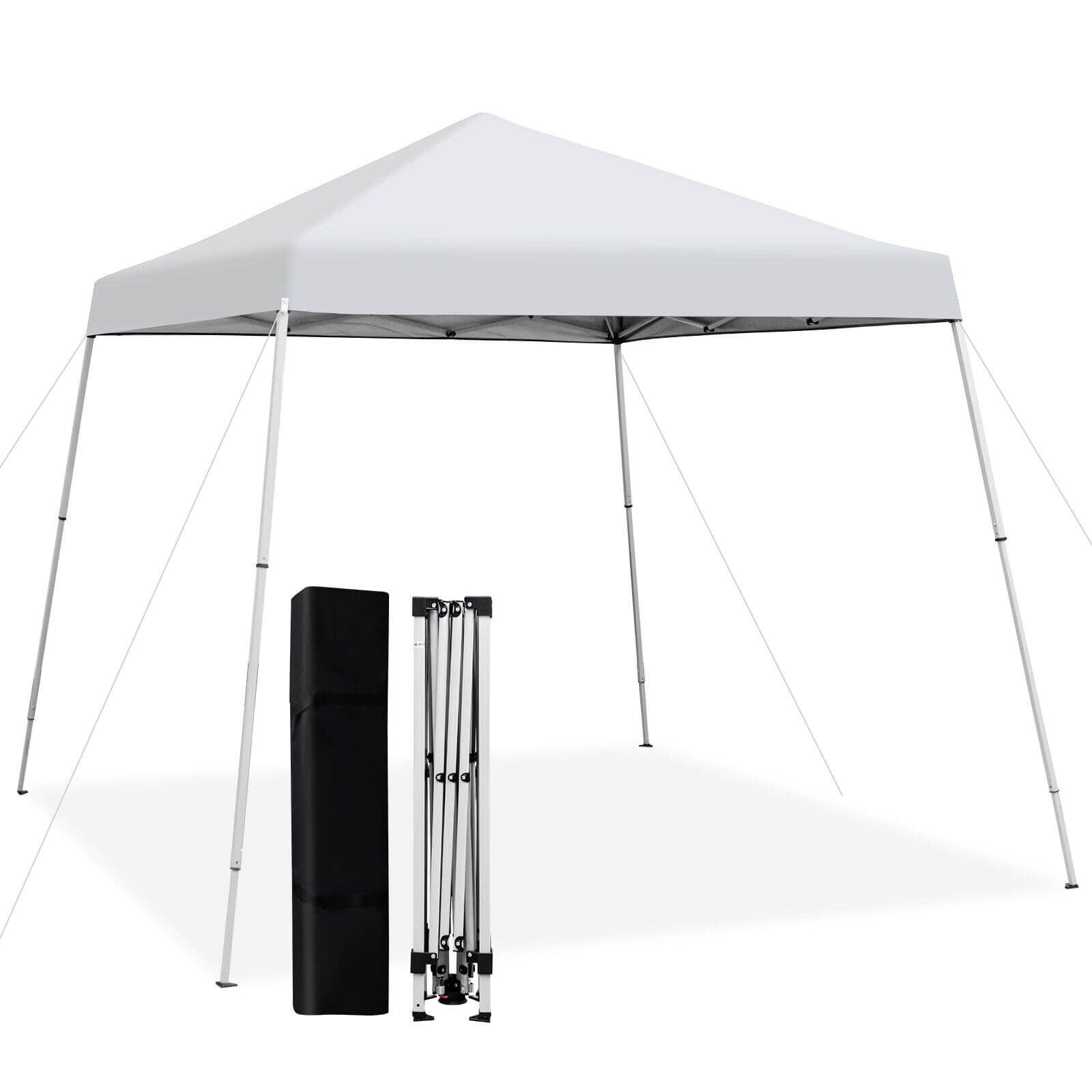 10 x 10 Feet Outdoor Instant Pop-up Canopy with Carrying Bag, White Canopies White at Gallery Canada