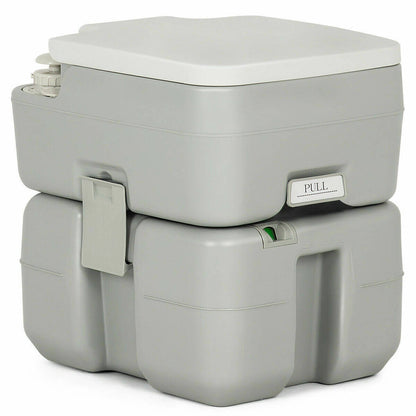 5.3 Gallon Portable Travel Toilet with Piston Pump Flush, Light Gray at Gallery Canada