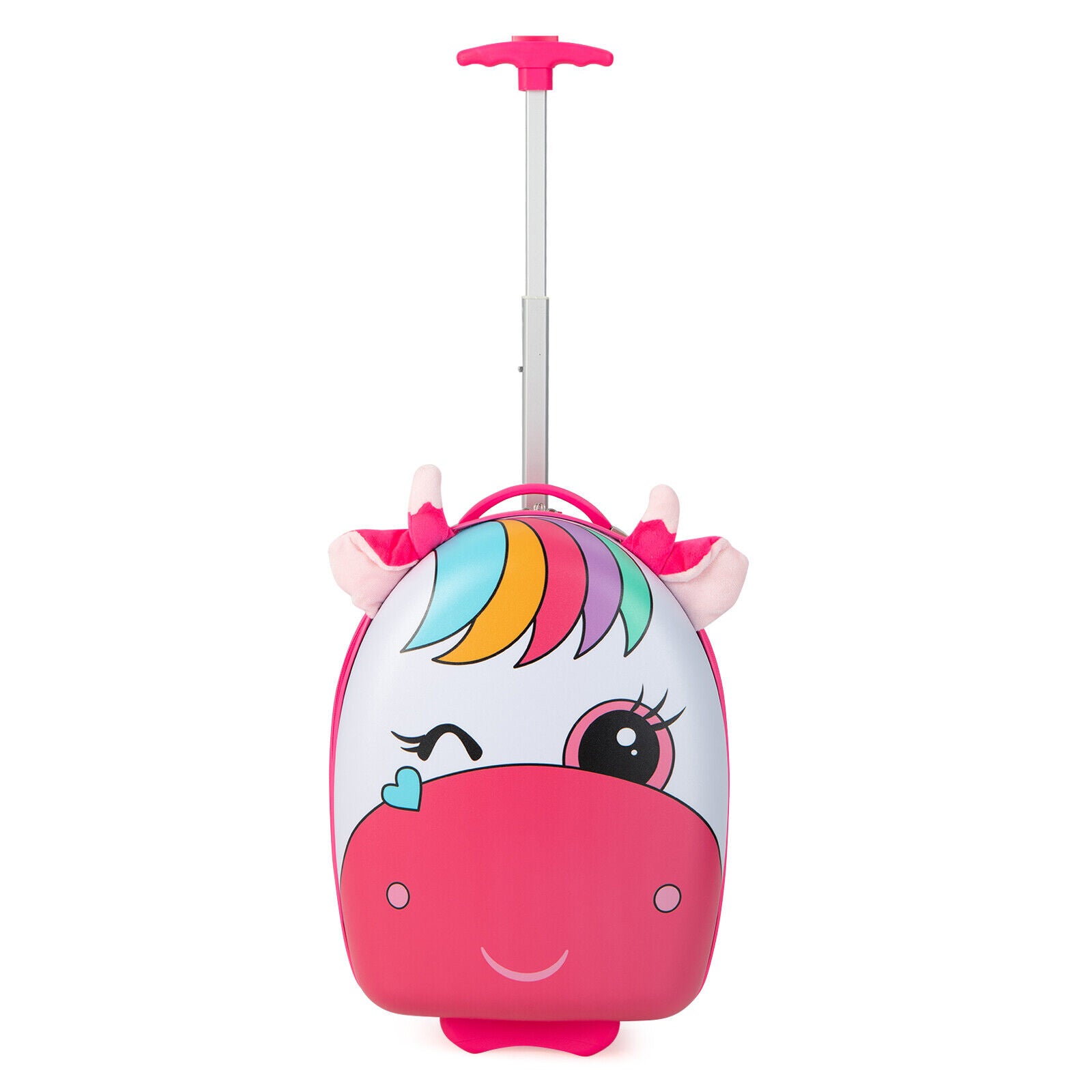 16 Inch Kids Rolling Luggage, 2 Flashing Wheels, Telescoping Handle, Pink Kids Luggage at Gallery Canada