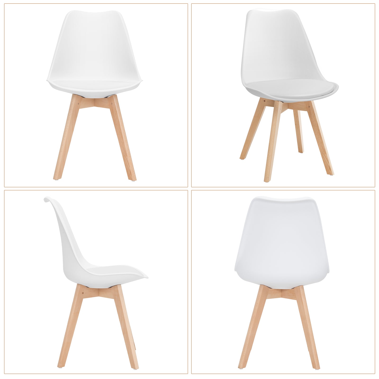 Set of 4 Dining Chairs, Mid-Century Modern, White Dining Chairs at Gallery Canada