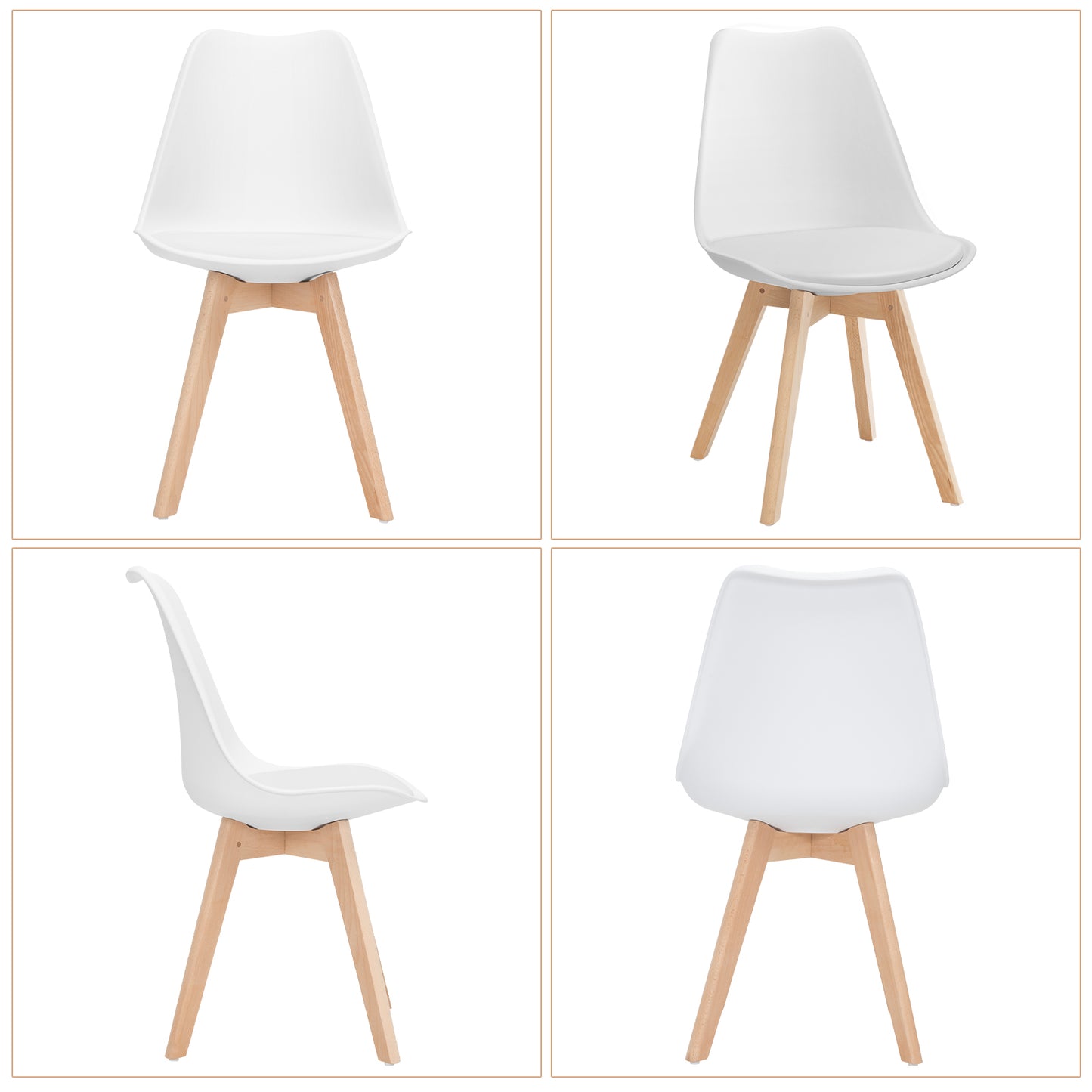 Set of 4 Dining Chairs, Mid-Century Modern, White Dining Chairs at Gallery Canada