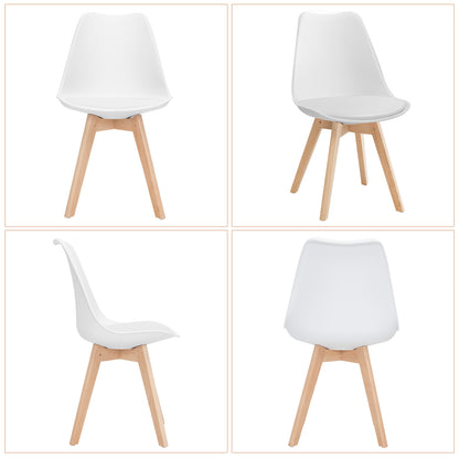 Set of 4 Dining Chairs, Mid-Century Modern, White Dining Chairs at Gallery Canada