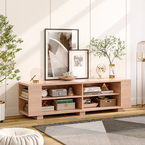 TV Stand Modern Wood Storage Console Entertainment Center, Natural