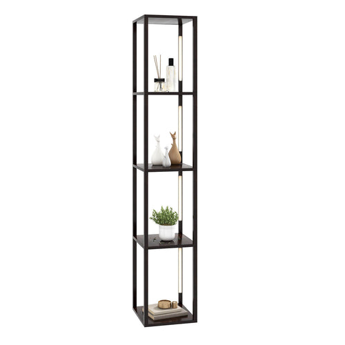 64 Inches Floor Lamp with 3-Level Dimmable LED Bulbs and Rotatable LED Poles, Walnut