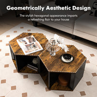 Thumbnail for 2 Pieces Hexagonal Side End Table for Living Office Coffee Room - Gallery View 3 of 10
