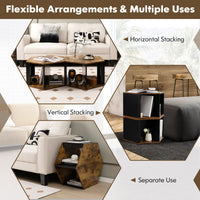 Thumbnail for 2 Pieces Hexagonal Side End Table for Living Office Coffee Room - Gallery View 5 of 10