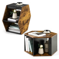 Thumbnail for 2 Pieces Hexagonal Side End Table for Living Office Coffee Room - Gallery View 8 of 10