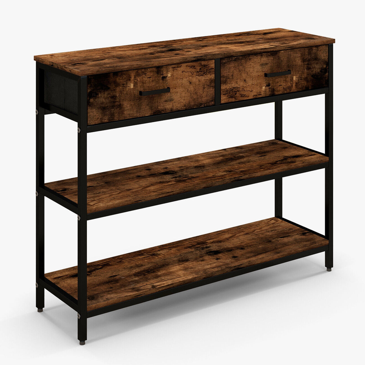 Console Table with Folding Fabric Drawers for Entryway - Gallery View 1 of 10
