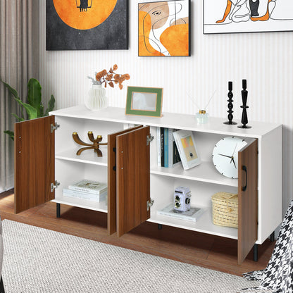 4-Door Kitchen Buffet Sideboard for Dining Room and Kitchen, White Sideboards Cabinets & Buffets at Gallery Canada