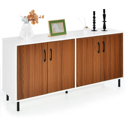4-Door Kitchen Buffet Sideboard for Dining Room and Kitchen, White Sideboards Cabinets & Buffets White at Gallery Canada