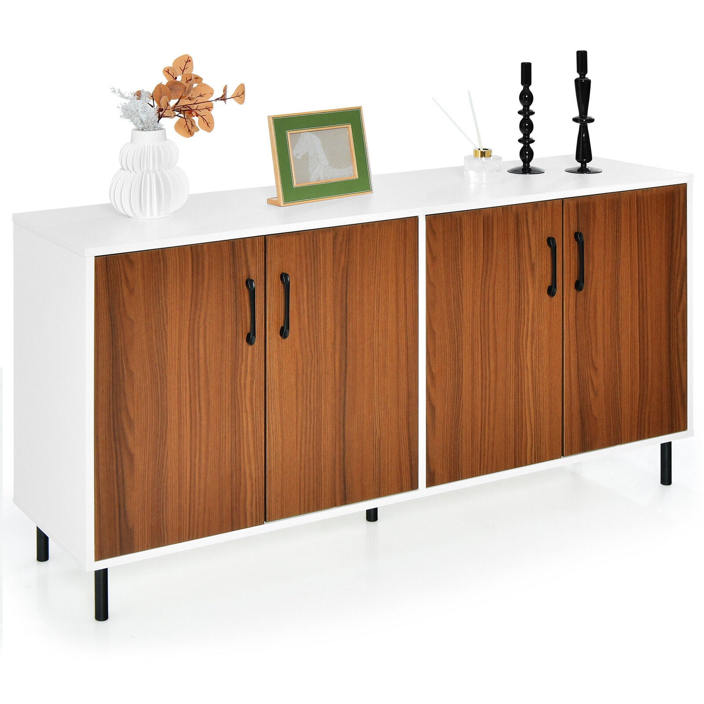 4-Door Kitchen Buffet Sideboard, White Sideboards Cabinets & Buffets White at Gallery Canada