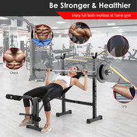 Thumbnail for Adjustable Weight Bench and Barbell Rack Set with Weight Plate Post - Gallery View 10 of 11