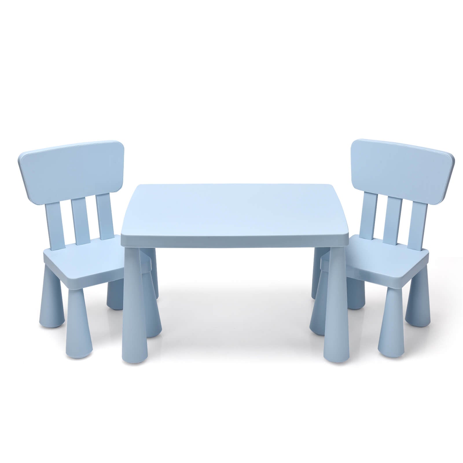 3 Pieces Toddler Multi Activity Play Dining Study Kids Table and Chair Set, Blue Kids Table & Chair Sets Blue at Gallery Canada