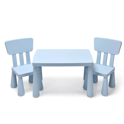 3 Pieces Toddler Multi Activity Play Dining Study Kids Table and Chair Set, Blue Kids Table & Chair Sets Blue at Gallery Canada