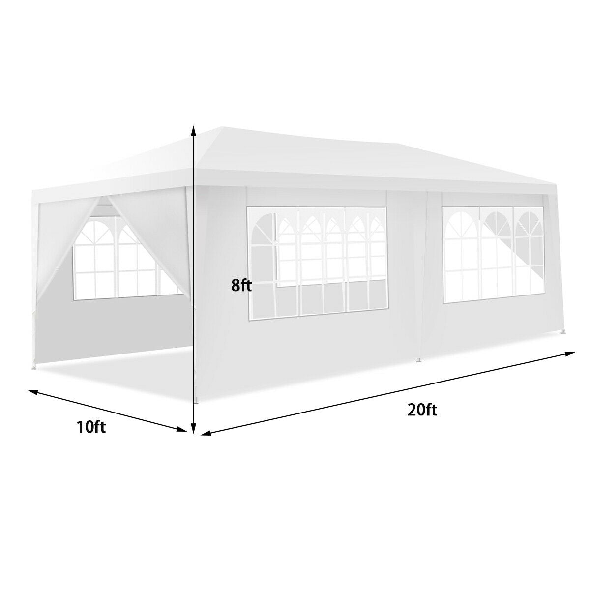 10 x 20 Feet 6 Sidewalls Canopy Tent with Carry Bag, White Canopies at Gallery Canada