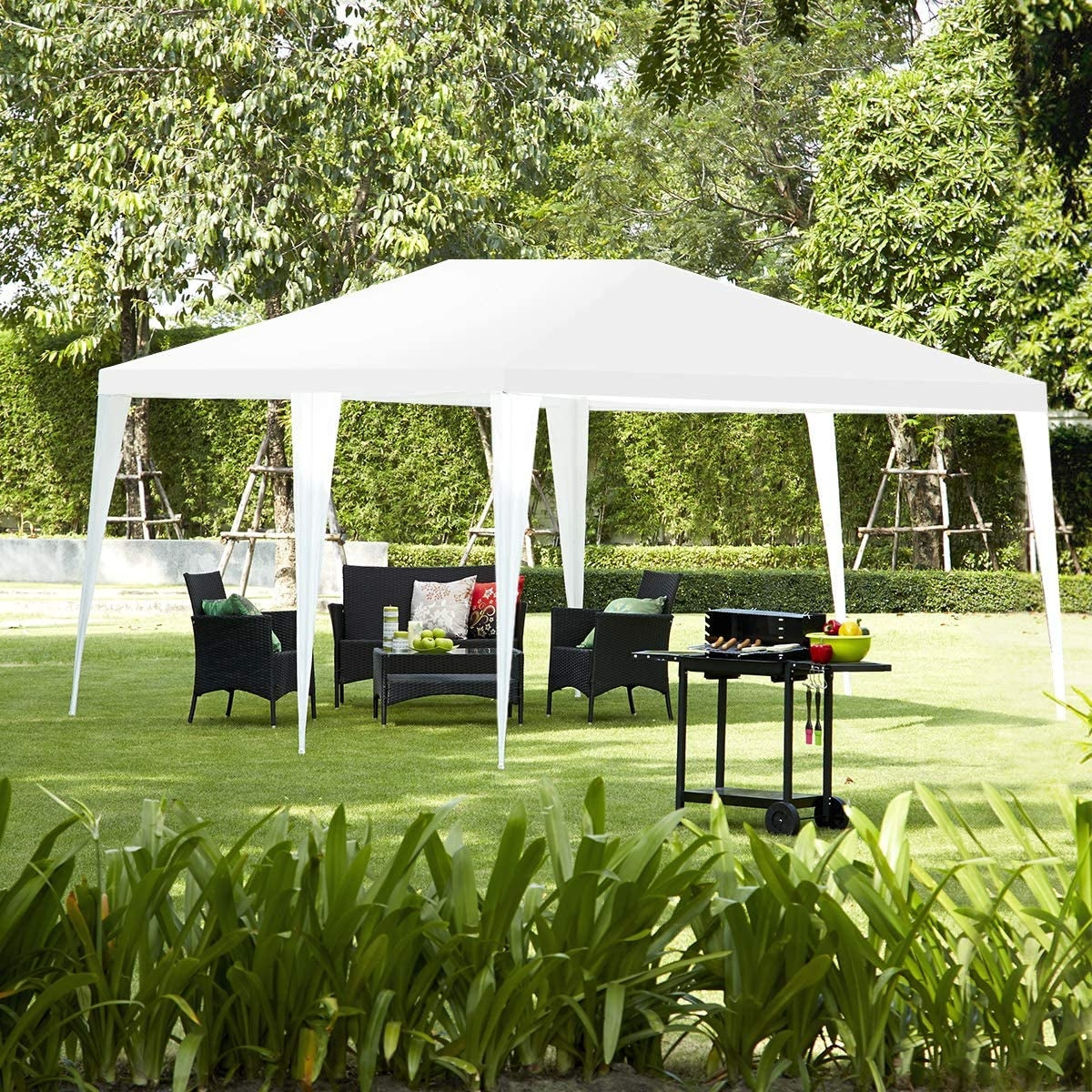 10 x 20 Feet 6 Sidewalls Canopy Tent with Carry Bag, White Canopies at Gallery Canada