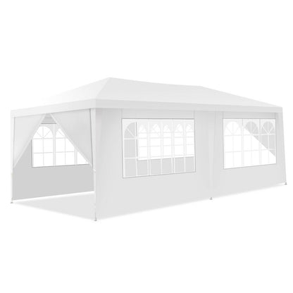 10x20 Feet Canopy Tent, 6 Sidewalls, Carry Bag, White