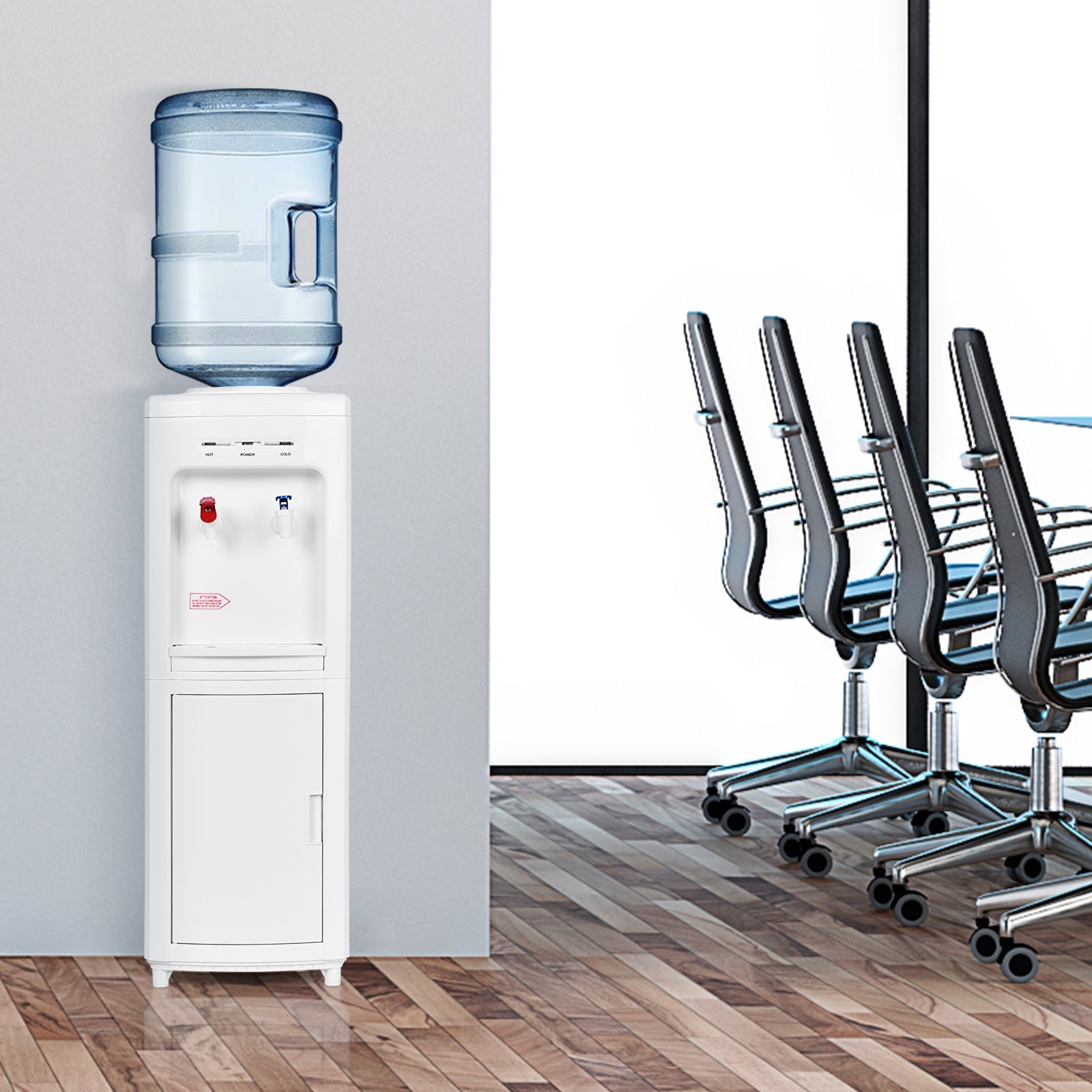 5 Gallons Hot and Cold Water Cooler Dispenser with Child Safety Lock, White Water Dispensers at Gallery Canada