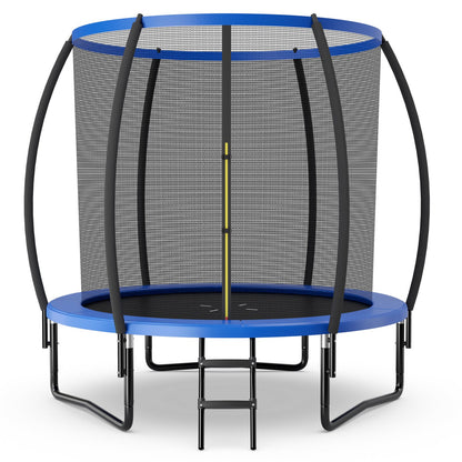 8 Feet ASTM Approved Recreational Trampoline with Ladder, Blue - Gallery Canada