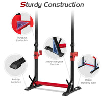 Thumbnail for Adjustable Squat Rack Stand for Home Gym Fitness - Gallery View 4 of 10