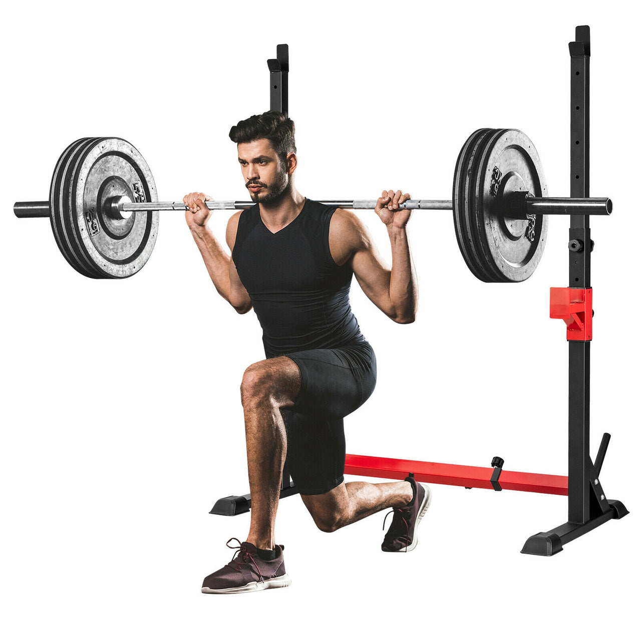 Adjustable Squat Rack Stand for Home Gym Fitness - Gallery View 9 of 10
