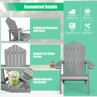 Thumbnail for Weather Resistant HIPS Outdoor Adirondack Chair with Cup Holder - Gallery View 5 of 12