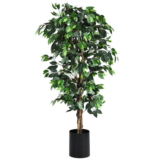 6 Feet Artificial Ficus Silk Tree, Green Faux Plants Green at Gallery Canada