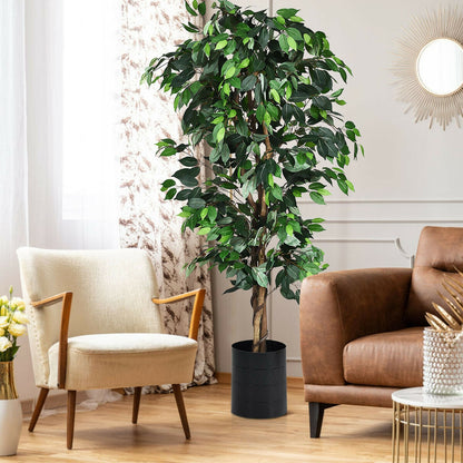 6 Feet Artificial Ficus Silk Tree, Green Faux Plants at Gallery Canada