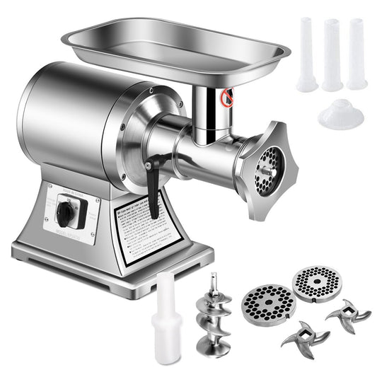 Heavy Duty 1.5HP 1100W 550LB/h Commercial Grade Meat Grinder, Silver at Gallery Canada