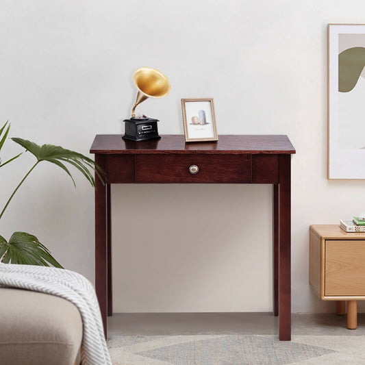 Small Space Console Table with Drawer for Living Room Bathroom Hallway, Dark Brown - Gallery Canada