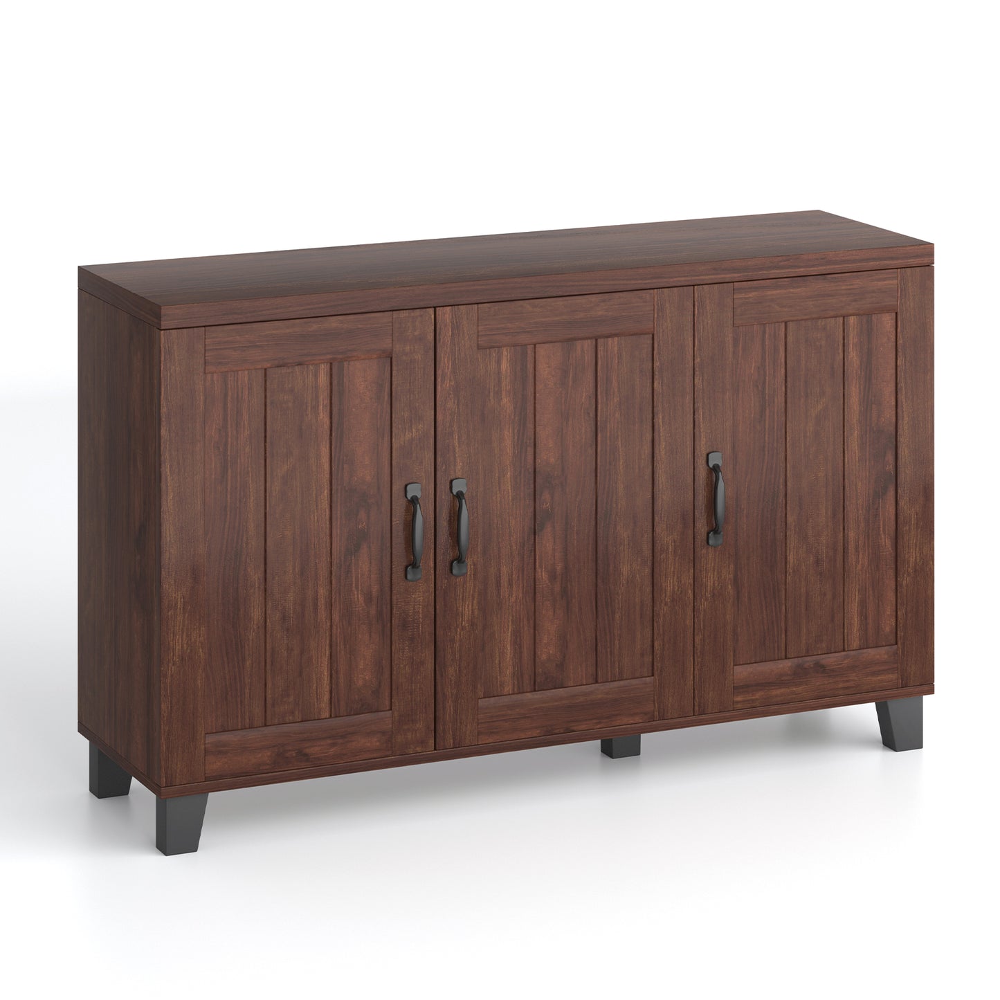 3-Door Buffet Sideboard with Adjustable Shelves and Anti-Tipping Kits, Brown Sideboards Cabinets & Buffets at Gallery Canada