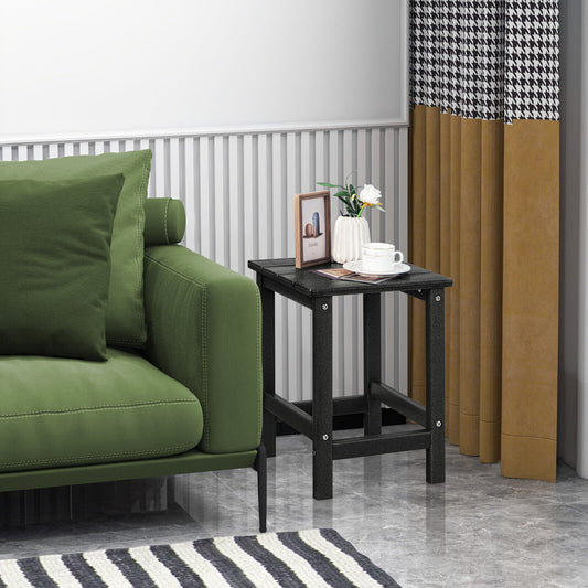 14 Inch Square Weather-Resistant Adirondack Side Table, Black Patio Coffee Tables Black at Gallery Canada