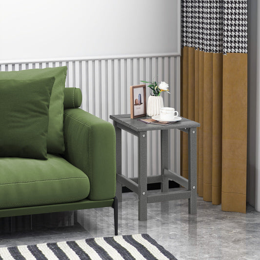 14 Inch Square Weather-Resistant Adirondack Side Table, Gray Patio Coffee Tables Gray at Gallery Canada