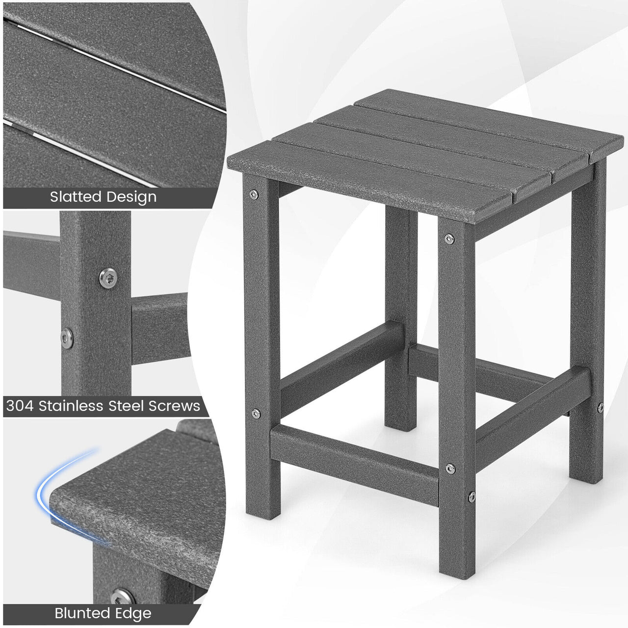 14 Inch Square Weather-Resistant Adirondack Side Table - Gallery View 8 of 9