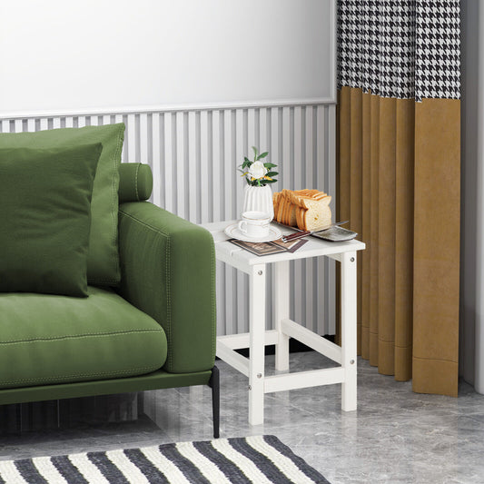 14 Inch Square Weather-Resistant Adirondack Side Table, White Patio Coffee Tables White at Gallery Canada