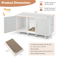 Thumbnail for 2-Door Cat Litter Box Enclosure with Winding Entry and Scratching Board - Gallery View 4 of 10