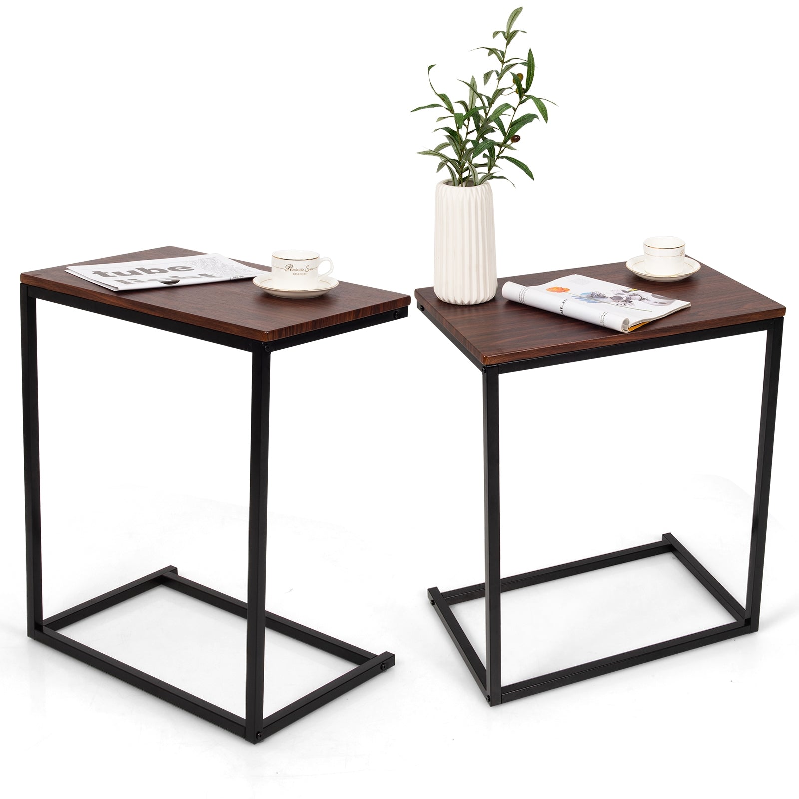 26 Inch Beside Sofa Laptop Holder End Stand Desk, Dark Brown End & Side Tables at Gallery Canada