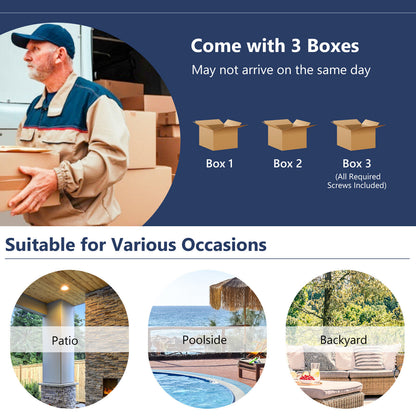 4-Piece Patio Rattan Set With Coffee Table, Navy
