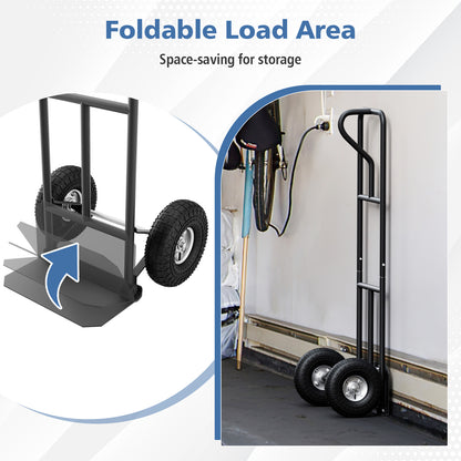 P-Handle Hand Truck with Foldable Load Plate for Warehouse Garage, Black Garages at Gallery Canada