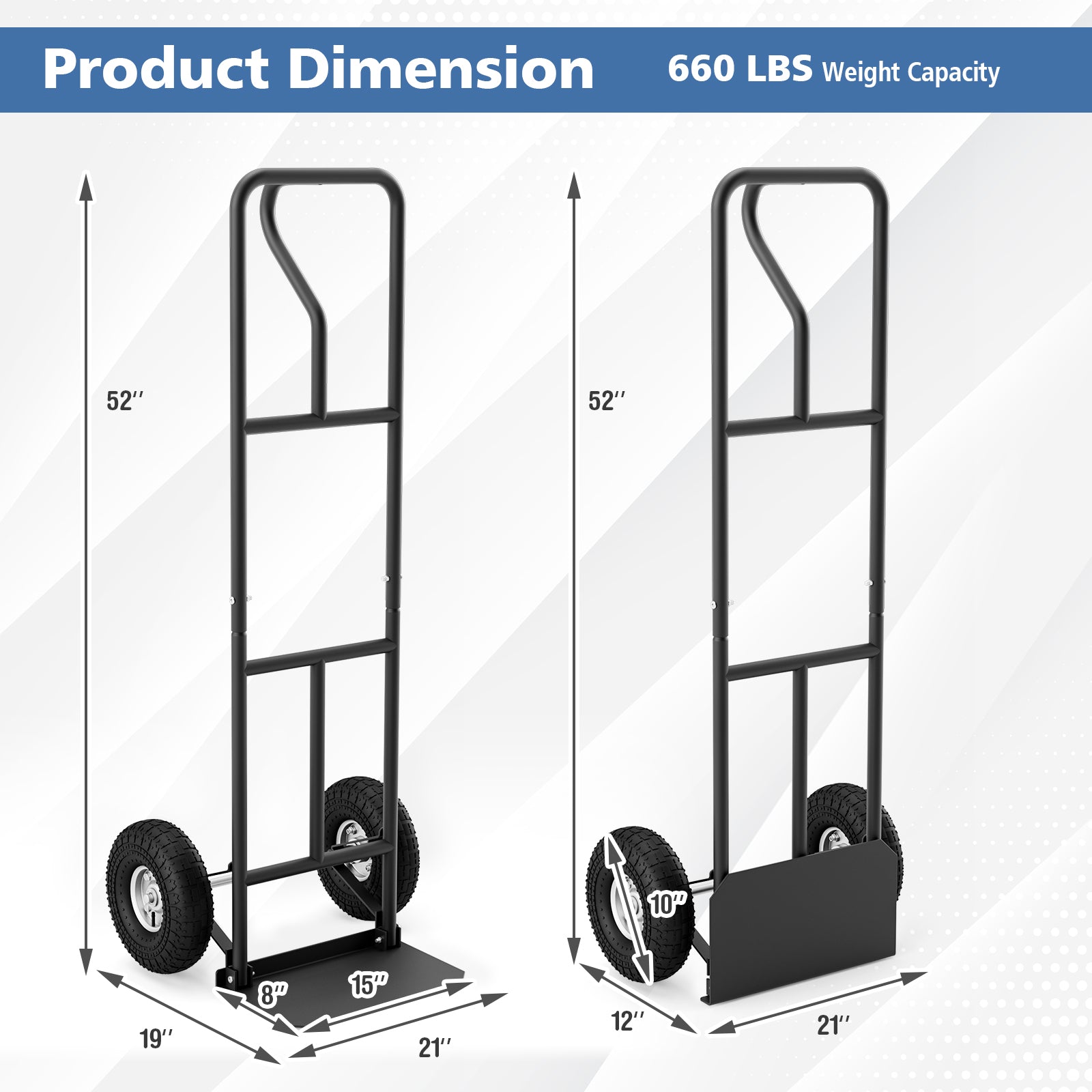 P-Handle Hand Truck with Foldable Load Plate for Warehouse Garage, Black Garages at Gallery Canada