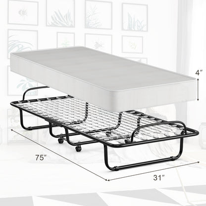 Folding Bed With Memory Foam Mattress, Black Folding Beds at Gallery Canada
