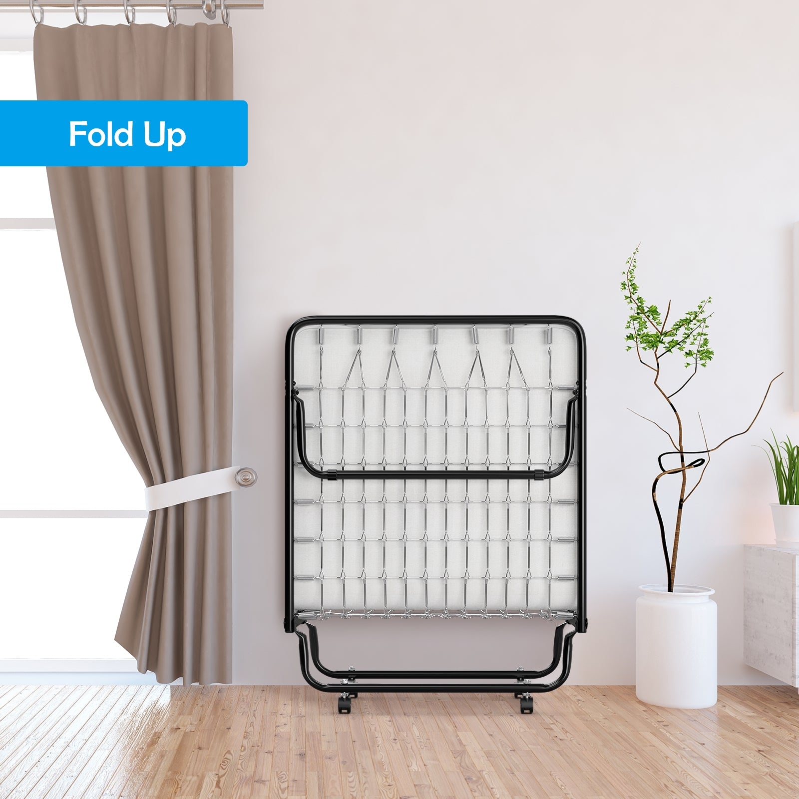 Folding Bed With Memory Foam Mattress, Black Folding Beds at Gallery Canada