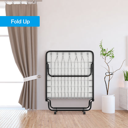 Folding Bed With Memory Foam Mattress, Black Folding Beds at Gallery Canada