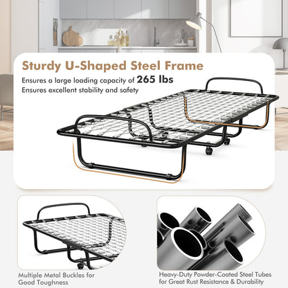 Folding Bed With Memory Foam Mattress, Black Folding Beds at Gallery Canada