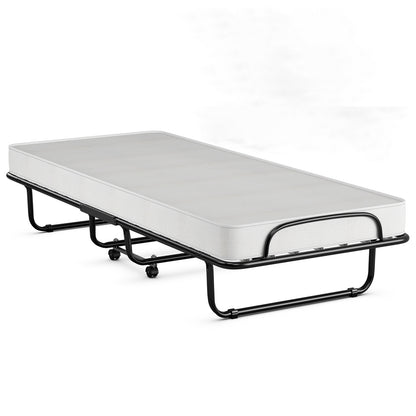 Folding Bed With Memory Foam Mattress, Black Folding Beds Black at Gallery Canada