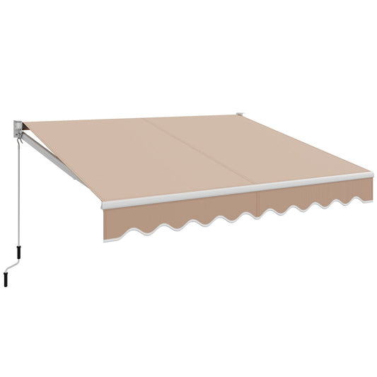 8FT × 6.5FT Retractable Aluminum Patio Sun Awning, Beige - Gallery Canada