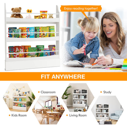 3-Tier Bookshelf with 2 Anti-Tipping Kits for Books and Magazines, White - Gallery Canada